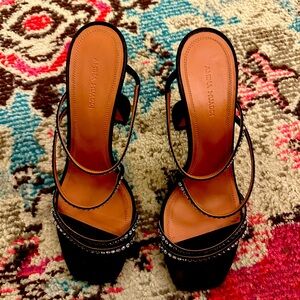 Amina Muaddi Black Heeled Shoes